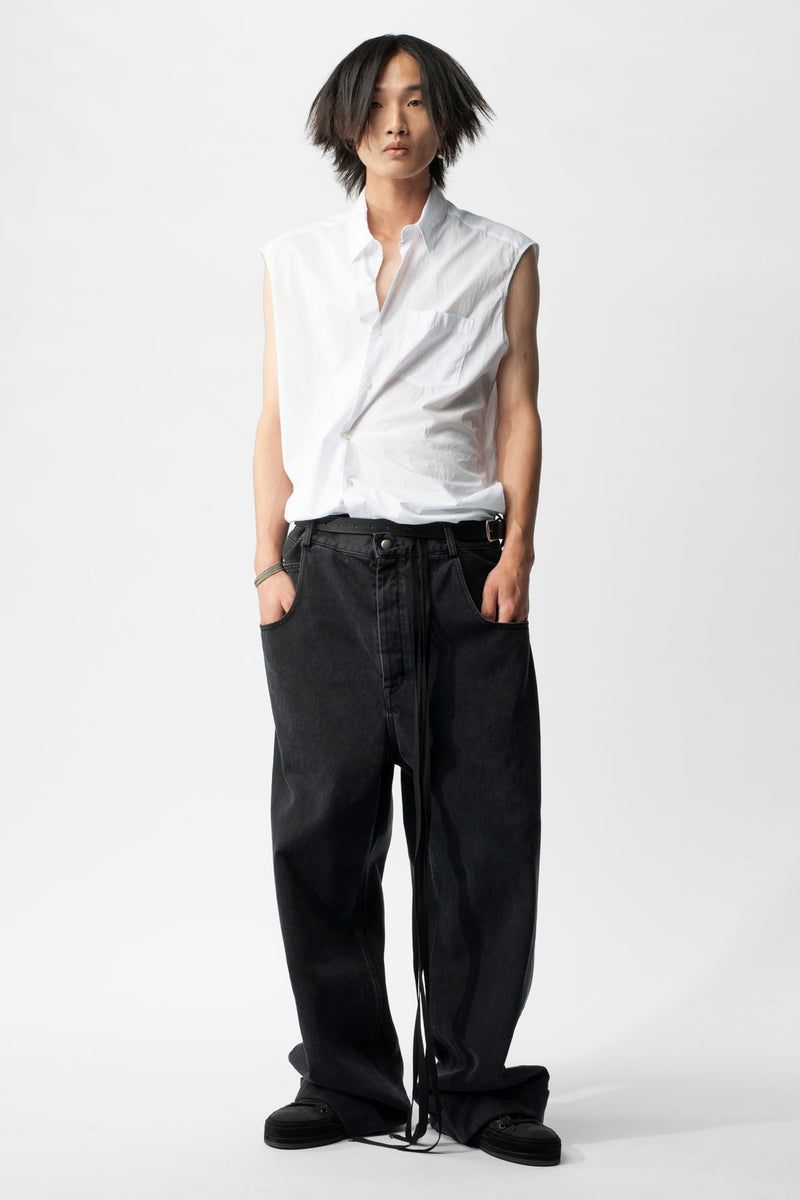 Dorian Sleeveless High Comfort Striped Long Shirt